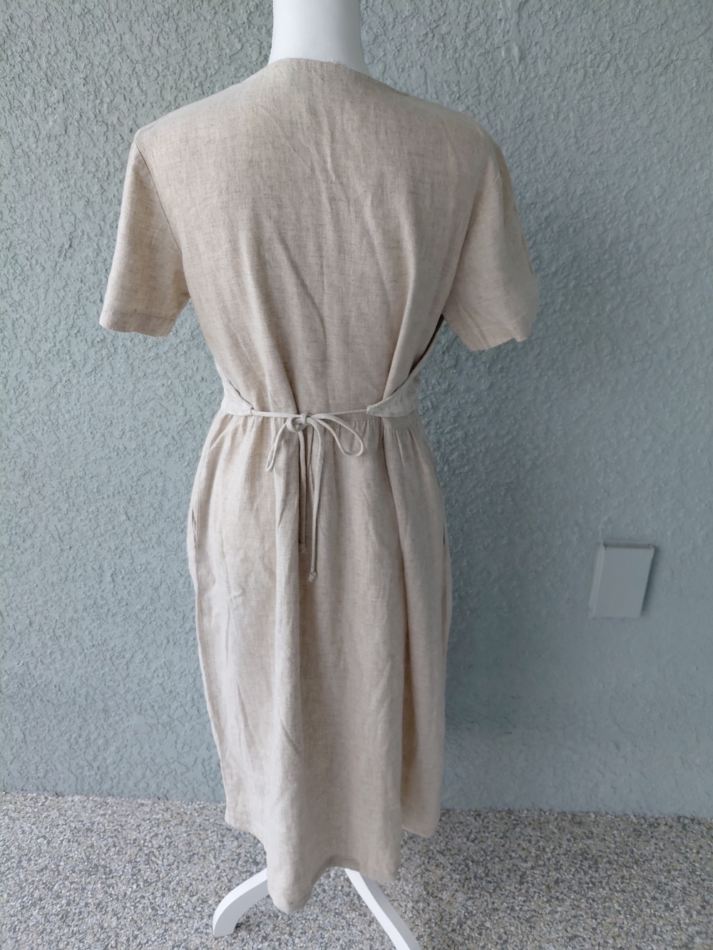 Carol Anderson California Linen Blend Dress Size 6 Textured Button Front Ves - Picture 8 of 10